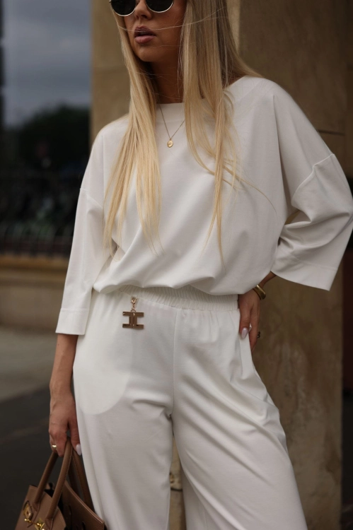 biały elegancki dres damski stylowy look