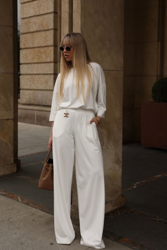 biały oversize komplet damski streetwear