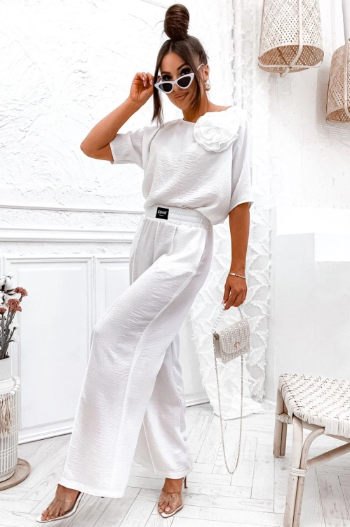 Lniane spodnie damskie wide leg