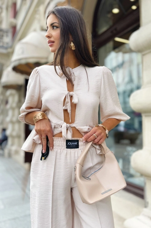bluzka z kokardkami boho styl"