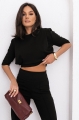 Bluzka Anita z poduszkami na ramionach czarny