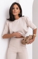 Bluzka Anita z poduszkami na ramionach beżowa