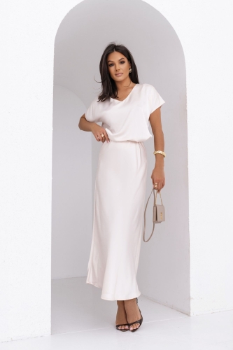 Spódnica satynowa midi Anett beżowa