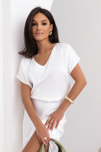 Bluzka damska satynowa basic Anett biała