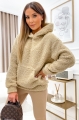 Bluza Teddy z misia z kapturem beżowa kangurka