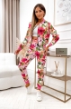 Wzorzysty komplet damski Empire bluza + spodnie kwiaty