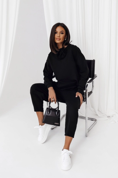modny dres damski bawełniany czarny